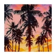 thumbnail image 4 of Acheng Sunset Palm Trees Impressionist Painting Square Tablecloth Full Width Single-Sided Printing 100% Polyester Fiber 40*40, 4 of 8