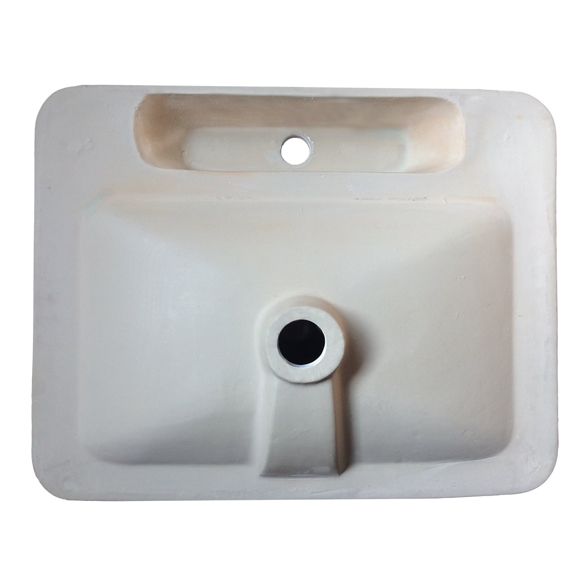 WinZo WZ6123 Drop-in Bathroom Sink, 23" Rectangle Semi-recessed Ceramic Vanity Vessel Basin White