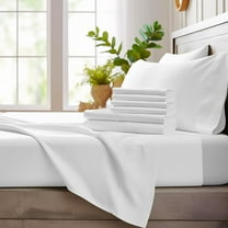 Bamboo Bay 6 Piece King Size Sheets Set - 100% Viscose Made from Bamboo - Soft Cooling Sheets, White