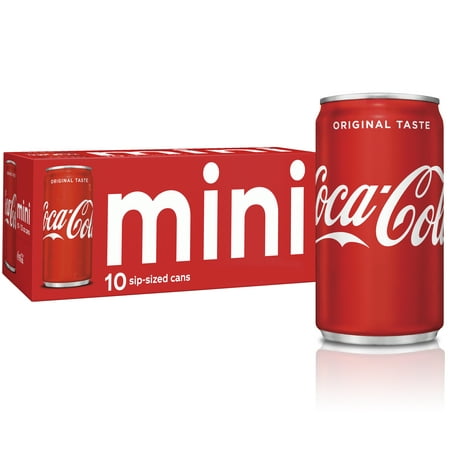 (3 Pack) Coca-Cola Soda Mini Cans, 7.5 Fl Oz, 10