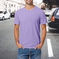 thumbnail image 2 of HXWCHs Men's Casual Short Sleeve T Shirt For Summer Outdoor Sports Loose Fit Breathable Workout Training Tee With Crew Neck Light Purple XXL, 2 of 4
