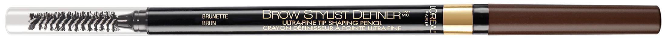 (2 pack) L'Oreal Paris Brow Stylist Definer Waterproof Eyebrow Pencil, Brunette, Defining, 0.003 oz