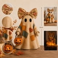 thumbnail image 5 of Lighted Vintage Patchwork Ghost, Ghost Bonfire Night Lamp with Warm LED Glow, Farmhouse Fabric Ghosts Figure with Pumpkin Pail, Fall Tabletop Decoration for Mantel Shelf Entryway, 5 of 10