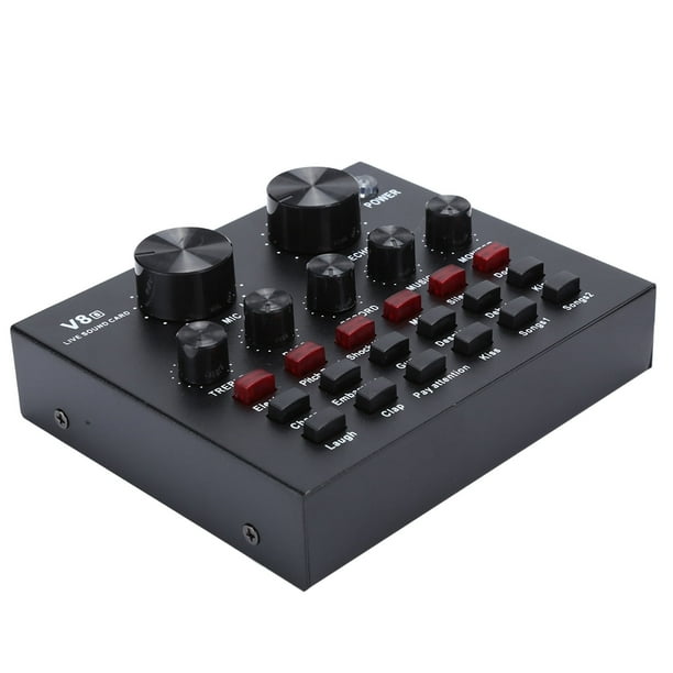 Tarjeta de sonido Bling Bling para transmisión en vivo V8 Teléfono móvil Host USB Computadora multifunción Karaoke