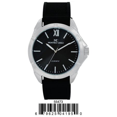 Silver/Black/Black 5547-montres-carlo-silicon-band-watch