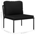 thumbnail image 4 of vidaXL 3 Piece Garden Lounge Set with Cushions Black PVC, 4 of 5