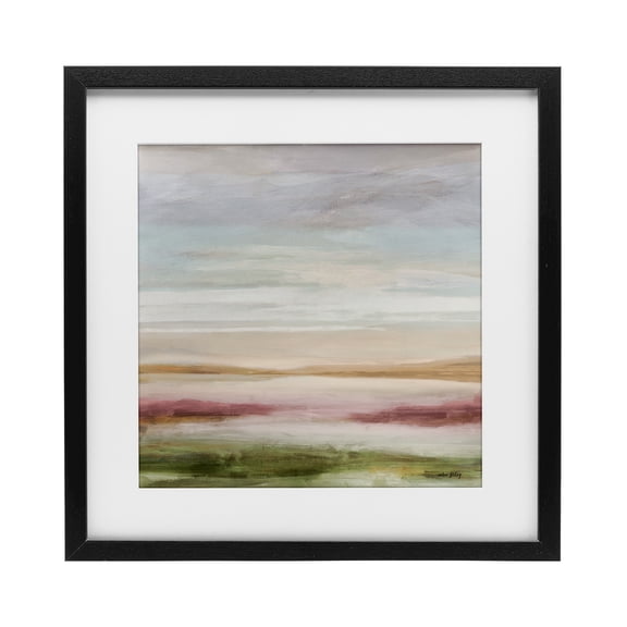 Stupell Industries Contemporary Pastel Pastoral Landscape Black Framed Print Under Glass, 13 x 13, by Amber Sterling