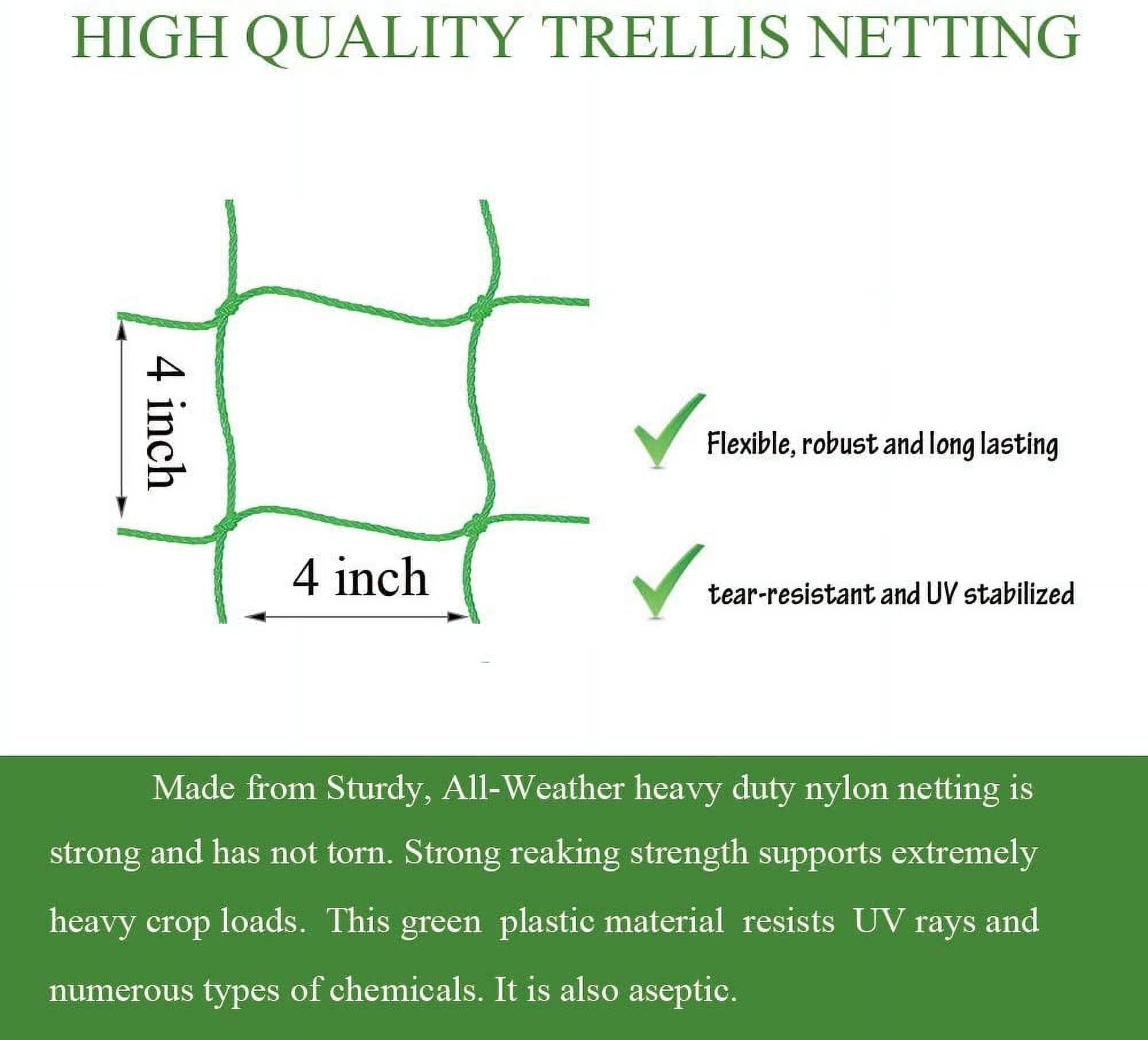 Trellis Netting for Climbing Plants - Heavy Duty Garden Trellis Netting for Cucumber, Vine, Fruits & Vegetables Tomato Plants Trellis Net, Climbing Vining Plants (1-Pack 32.8' x 6.6'Ft)