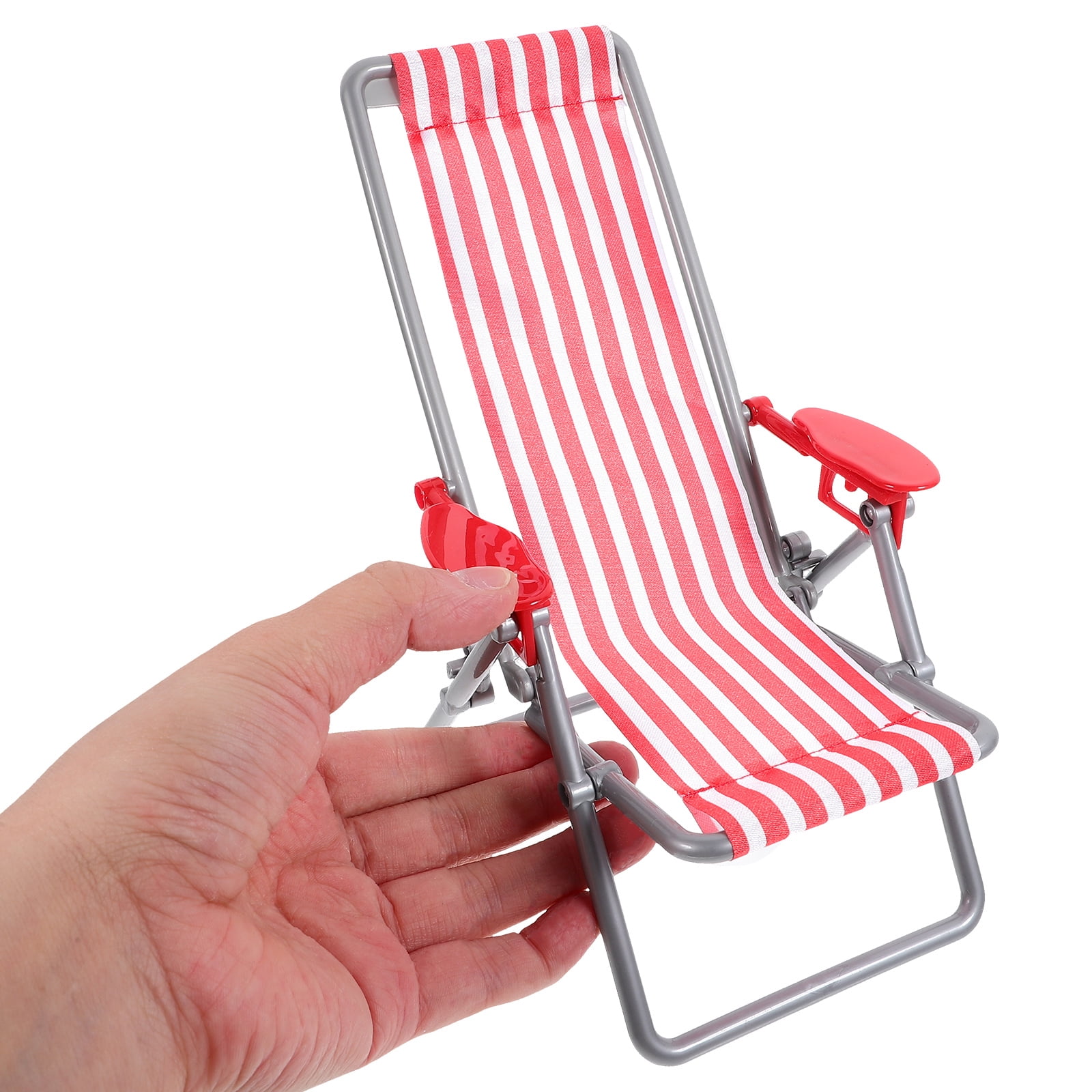 Toyvian – 3 Mini Chaises De Plage Miniature – Bois Et Tissu – Décoration Maison De Poupée – 14,7 X 9,2 X 1,7 Cm