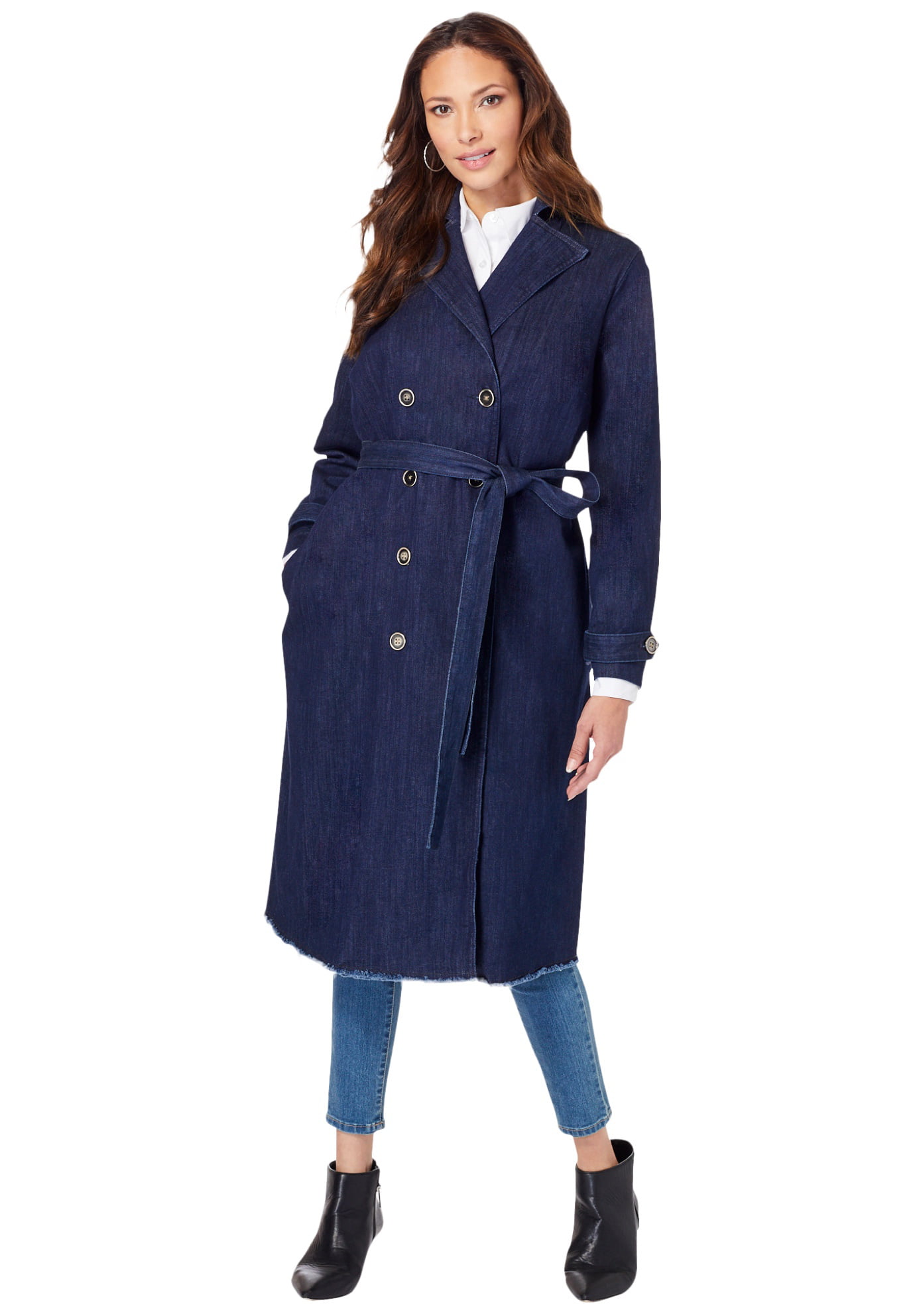 plus size double breasted trench