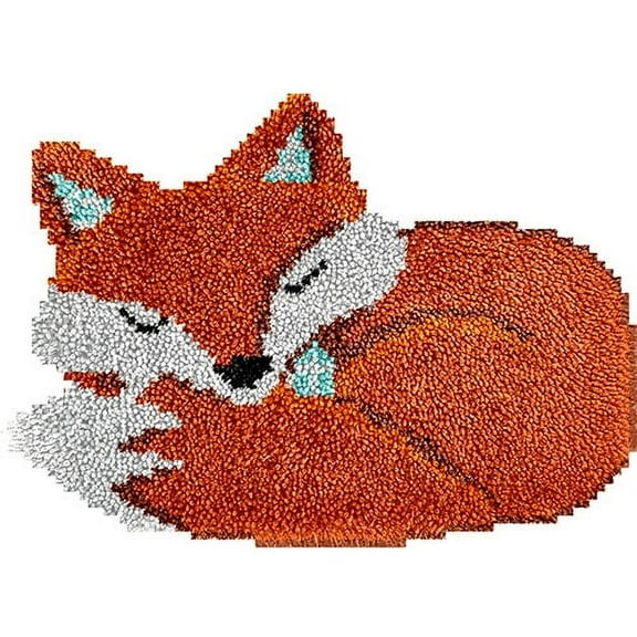 Latch Hook Kits Rug Animal Crochet Yarn Cushion Colour Pre-Printed Canvas Cover Rug Needlework DIY Hook and Latch Kit Home Decoration 52X38cm/20X15inch ﻿