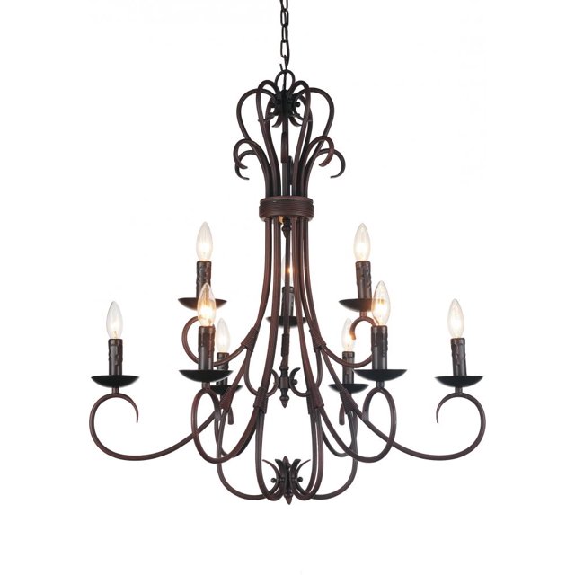 6 Light Up Chandelier with Oil Rubbed Brown finish