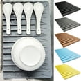 thumbnail image 1 of Drain Pad High Waterproof Oilproof Built-in Ramp Silicone Solid Color Dish Cup Draining Mat Kitchen Accessories for Daily Use, 1 of 7