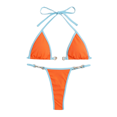 thumbnail image 5 of Traje de baño de triángulo de nailon con accesorios dorados y multicolor de bikini dividido con tiras en las axilas para mujer, 5 of 5