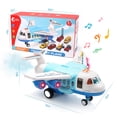 thumbnail image 4 of Toy Airplane with Smoke, Lights & Sounds, Friction Powered Plane Toy with Mini Cars for Kids, Great Christ Gift for Boys and Girls, 4 of 6