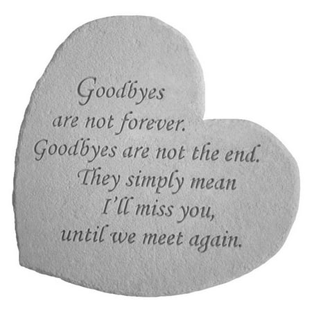 Heart Shaped Cherub - Goodbyes Are Not Forever Heart Shaped Memorial Stone