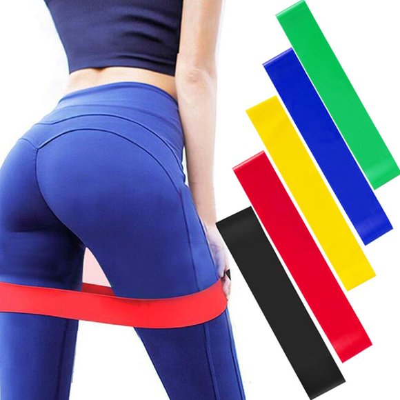 Yeacher 5PCS Resistance Bands Hip Leg Exercise Loops Stretch Yoga Gym Workout Fitness Straps for