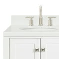 thumbnail image 5 of Ariel Cambridge 36 Inch Single Left Offset Oval Sink Bathroom Vanity With Carrara White Quartz Countertop 1.5 Edge In White, 5 of 10
