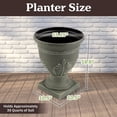 thumbnail image 6 of Pure Garden Outdoor Planter 2-Pack - 15.25x18.8in Large Plastic Urn Planters with Drainage, Gray, 6 of 8