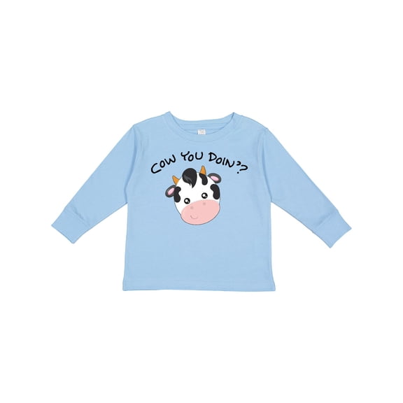 Inktastic Cow You Doin'? Cute Cow Boys or Girls Long Sleeve Toddler T-Shirt