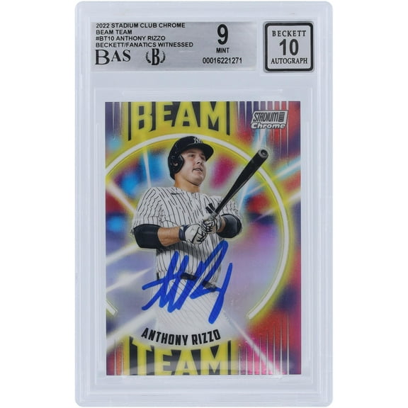 Anthony Rizzo New York Yankees Autographed 2022 Topps Stadium Club Chrome Beam Team #BT-10 Beckett Fanatics Witnessed Authenticated 9/10 Card - Fanatics Authentic Certified