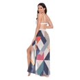 thumbnail image 3 of FORMRS Womens Long Sarong Beach Wrap Semi-Sheer Bikini Skirt Bathing Swimsuit Cover Up, Geometric Pattern, 3 of 7