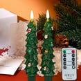 thumbnail image 6 of 2 Pack LED Flameless Taper Candles with Remote & Timer - 7.3" Battery Operated Christmas Tree Candlesticks with 3D Flickering Flame - Real Wax Design for Holiday Decor, 6 of 7