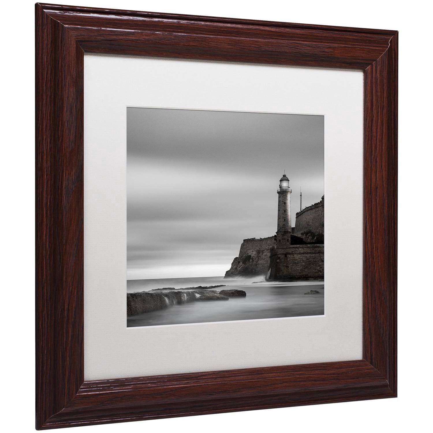 Trademark Fine Art "Morro Lighthouse" Canvas Art by Moises Levy White Matte, Wood Frame