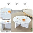 thumbnail image 6 of A white MDF material circular patterned coffee table, a 31.4-inch white center table, modern coffee table, suitable for small spaces and living rooms., 6 of 14