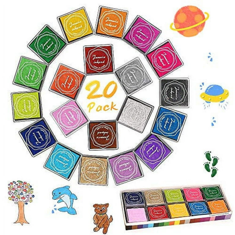 12 Colors Rainbow Multi Color Craft Ink Pad Stamps Partner DIY Color,Washable Finger Ink Stamp Pads for Kids, Paper, Wood Fabric,Scrapbook, Painting