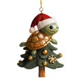 thumbnail image 2 of Clearance Cute Turtle with Santa Hat Acrylic Ornament for Christmas Tree, 2 of 4