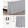 thumbnail image 3 of Abstract Geometric Bed Skirt Queen Size 18" Drop Gray Moroccan Trellis Ruffled Wrap Around Bed Skirts Adjustable Elastic Bedskirt Dust Ruffle for Queen Size Bed, 3 of 7