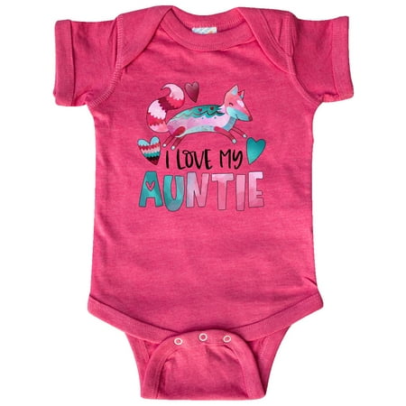 

Inktastic I Love My Auntie Pink and Blue Fox with Hearts Gift Baby Boy or Baby Girl Bodysuit