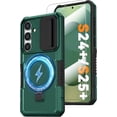 thumbnail image 1 of SHILIU-Magnetic Case for Samsung Galaxy S25+ Plus/Galaxy S24+ Plus, with Ring Stand [Screen Protector] [Compatible with MagSafe] Military Grade Case with Camera Cover, Heavy Duty Shockproof Cover, Gr, 1 of 4