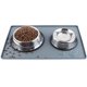 thumbnail image 1 of Alfombrilla de alimentación para perros y gatos, silicona impermeable (M: 18,9 x 11,8 pulgadas, gris), 1 of 4