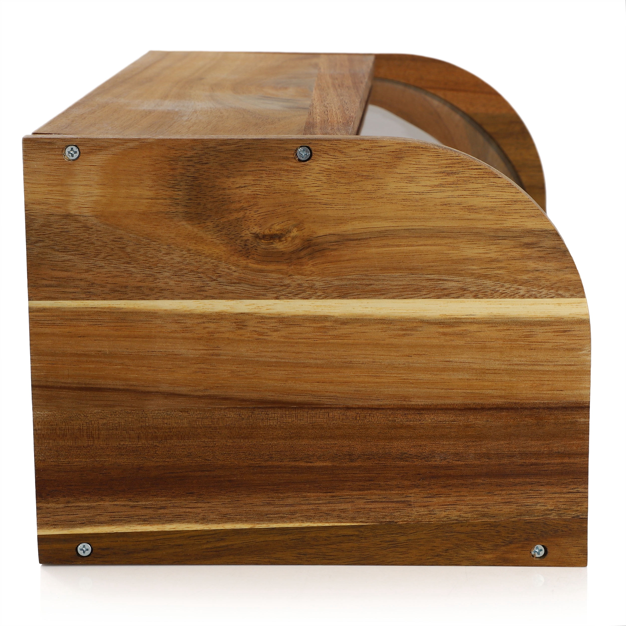 Bamboo Wood Bread Box 2-Layer Large Kitchen Storage Containers Loaf