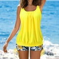 thumbnail image 1 of Mejor Belleza Mujer Traje de Baño de Moda Aumentar el tamaño 2 Piezas Tankini Tops de Bikini y Partes de Abajo Amarillo S, 1 of 7