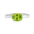thumbnail image 1 of JeenMata Anillo de Compromiso Solitario con Peridoto de Corte Ovalado de 1,25 Quilates (Piedra Natal de Agosto) en Oro Blanco de 18 K sobre Plata, 1 of 6