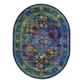 thumbnail image 3 of Unique Loom Calypso Collection Area Rug - Trinidad (7' 10" x 10' Oval Navy Blue/Green), 3 of 7
