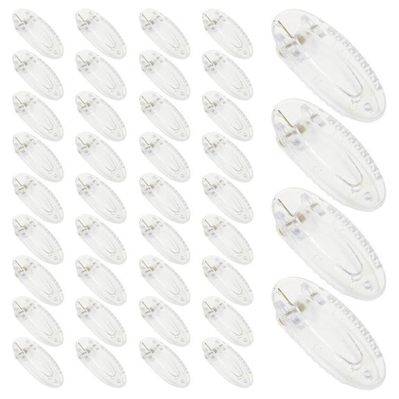 LOLIPPYY 50 Pieces Clear Plastic Hair Clip Bases for Styling, Transparent Single Prong Barrette Blanks