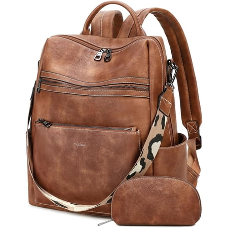 Vegan Leather Laptop Backpack for Women 15.6 Inch Work Backpack Purse for Travel College
