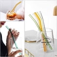 thumbnail image 6 of Reusable Glass Straw, 8 Pack Glass Drinking Straws Shatter Resistant, 8" x 0.32" Bent Colorful Eco-Friendly Straw 2 Brush, Perfect for Smoothies, Tea, Juice, Milkshakes, Frozen Drinks, 6 of 8
