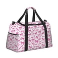thumbnail image 2 of Fotbe Pink bows Bolsa de Viaje con Estampado, Bolsa de Fin de Semana para Mujer con Compartimento para Zapatos, Bolsa de Gimnasio con Bolsillo Húmedo, 2 of 7