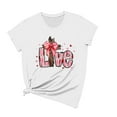 thumbnail image 4 of Hyknon Hauts pour Femmes Été Saint-Valentin Imprimé Manches Courtes Col Rond Haut/chemise Pull Doux Polyvalent pour Sortir, 4 of 4