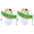 thumbnail image 3 of Transemion Wide Application Belly Dance Sequined Waist Versatile And Stylish Waist light green 2Set, 3 of 6