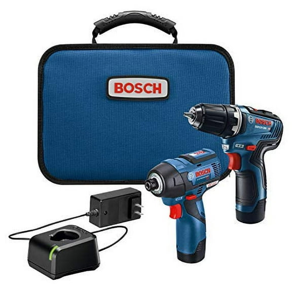 BOSCH GXL12V-220B22 12V Max 2-Tool Brushless Combo Kit with 3/8 In. Drill/Driver, 1/4 In. Hex Impact Driver and (2) 2.0 Ah Batteries