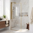 thumbnail image 2 of VIGO Meridian 34 in. W x 74 in. H Framed Fixed Shower Screen Door in Matte Brushed Gold with 3/8 in. (10mm) Clear Glass, 2 of 10