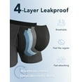 thumbnail image 4 of TIICHOO Washable Incontinence Underwear for Men Soft Leakproof Underwear for Men Boxer Briefs 5 Pack (Large, 2 Black/2 Grey/Burgundy), 4 of 8