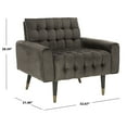 thumbnail image 6 of SAFAVIEH Amaris Mid-Century Modern Tufted Accent Chair, Shale/Black, 6 of 7