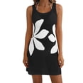 thumbnail image 3 of Xuhomer Summer Cover Ups for Women Floral Hollow Long Sleeve Crew Neck Split Beach Tank Cover Up Bikini Bathing Suits Loose Cami Sunscreen Cover Swimsuit Cover-up Dress Black 2XL, 3 of 5